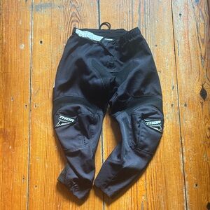 Thor Black and White Youth Motorsport Pants